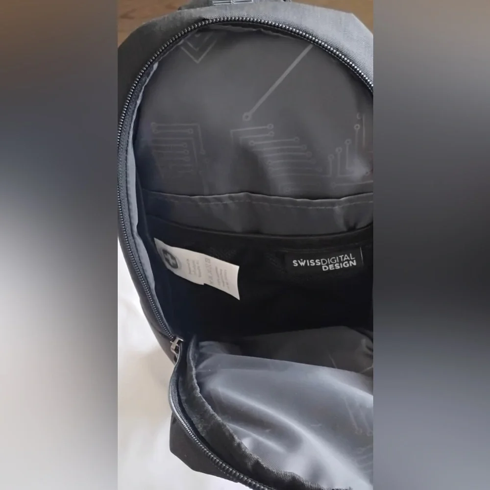 Swiss Tech Black Minimalist Sling Backpack NWOT